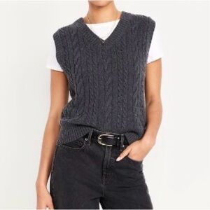 Old Navy Dark Gray V-Neck Sweater Vest